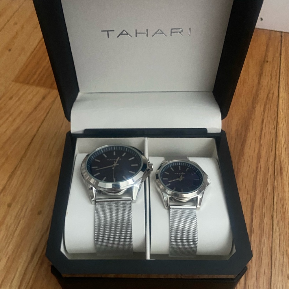 Brand New Tahari Silver His & Her Watch Set